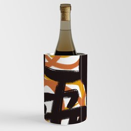 Abstract brushstrokes and line deco var 4 Wine Chiller