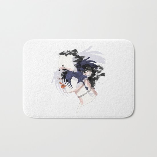 black bird Bath Mat