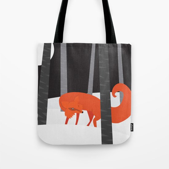 Winter Fox Vertical Tote Bag