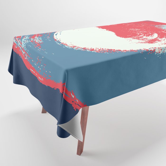 Bottle - Abstract Circle Colourful Swirl Art Design in Red and Blue Tablecloth