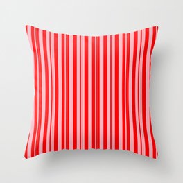 [ Thumbnail: Light Pink & Red Colored Lines Pattern Throw Pillow ]