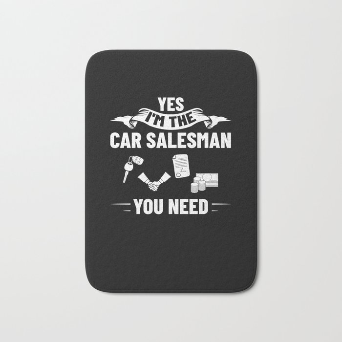 Used Car Salesman Auto Seller Dealership Bath Mat