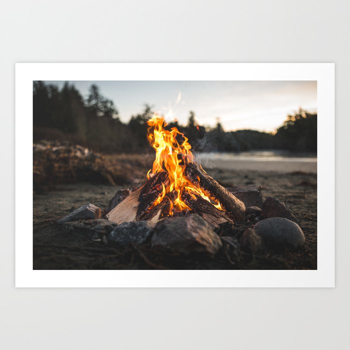 Campfires along the Coast Art Print