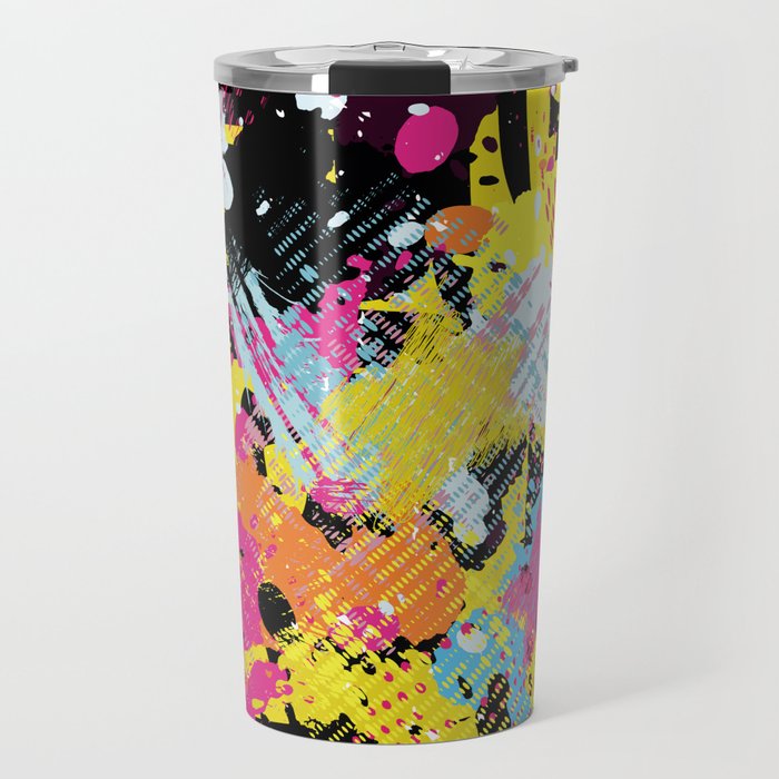 Graffiti bright psychedelic seamless pattern illustration Travel Mug