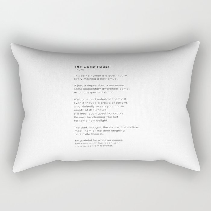 Rumi poem Guest House Rectangular Pillow