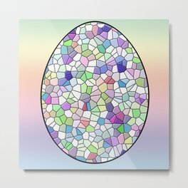 Mosaic Egg Metal Print | Softcolors, Easterpastels, Egg, Cute, Easteregg, Easterpastel, Mosaicpattern, Nursery, Fertility, Pastels 