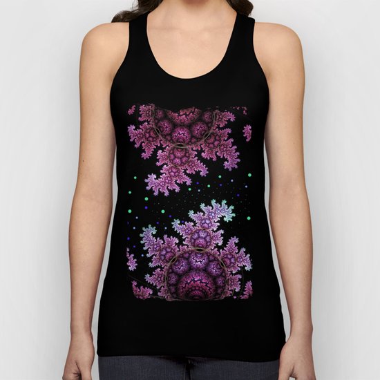 Magical fantasy patterns in purple, pink and green Unisex Tank Top