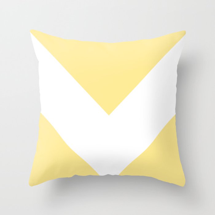 Large Pastel Butter Yellow Chevron Throw Pillow