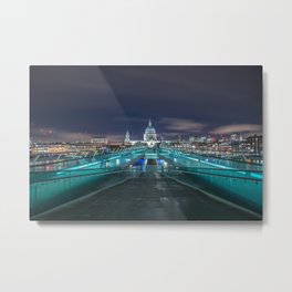 Millennium Bridge Looking toward St Paul's Metal Print