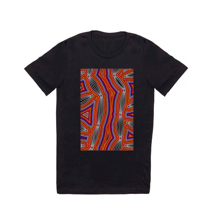Authentic Aboriginal Art - Neurum Creek Bush Tracks T Shirt