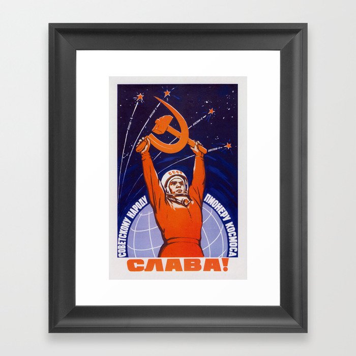 Long Live The Soviet People - The Space Pioneers Framed Art Print