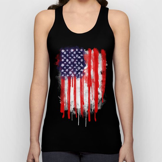 American Spatter Flag Unisex Tank Top