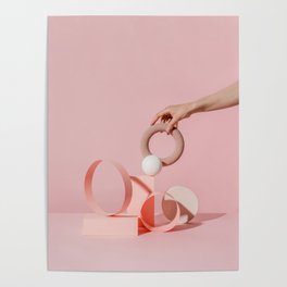 Pink abstract composition Poster