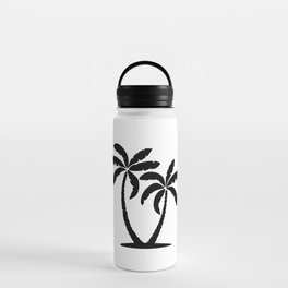 Black Palm Tree Water Bottle