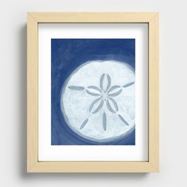 Sand dollar Blue and White Recessed Framed Print
