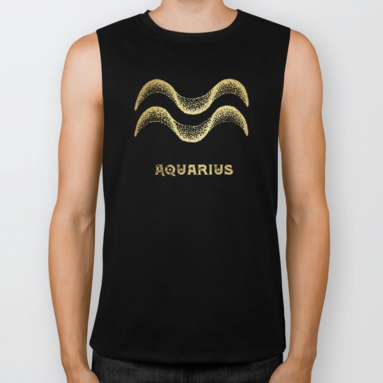 Aquarius Zodiac Sign Biker Tank