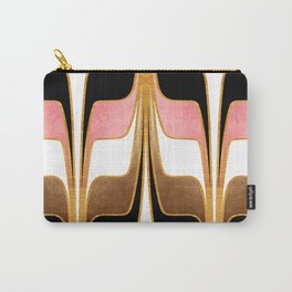 Mid Century Modern Liquid Watercolor Abstract // Gold, Blush Pink, Brown, Black, White Carry-All Pouch | Digital, Pattern, Liquid, Sixties, Abstract, Graphicdesign, Blush, Modern, Brown, Pink 