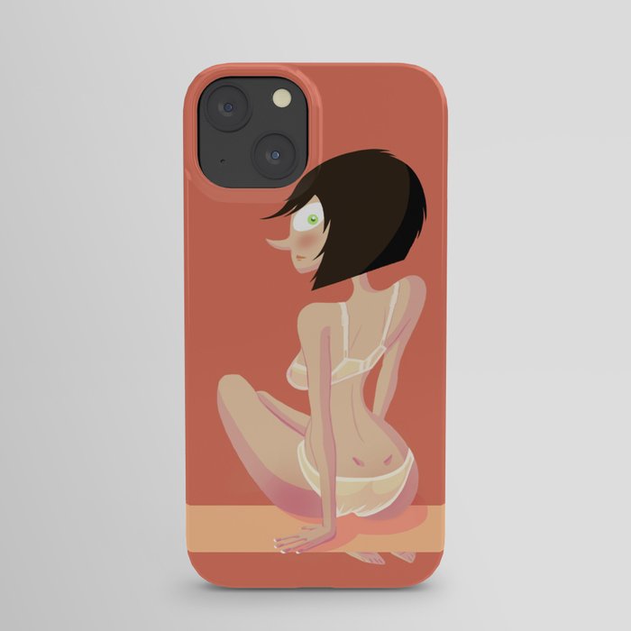 Cute red shapes pin-up / Mignonne pin-up aux formes rouges iPhone Case