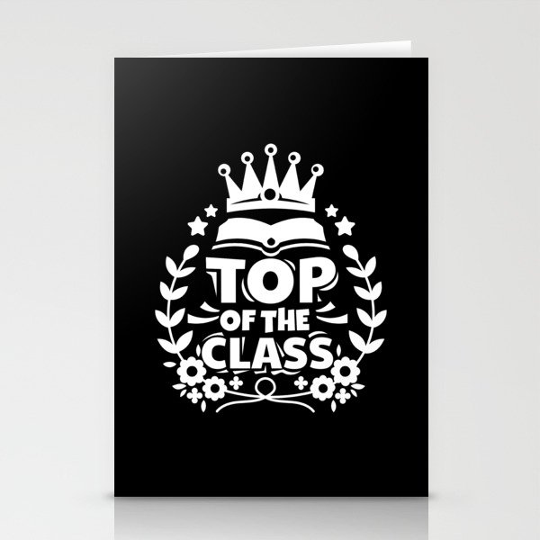 Top Of The Class Crown Winner Student School Stationery Cards