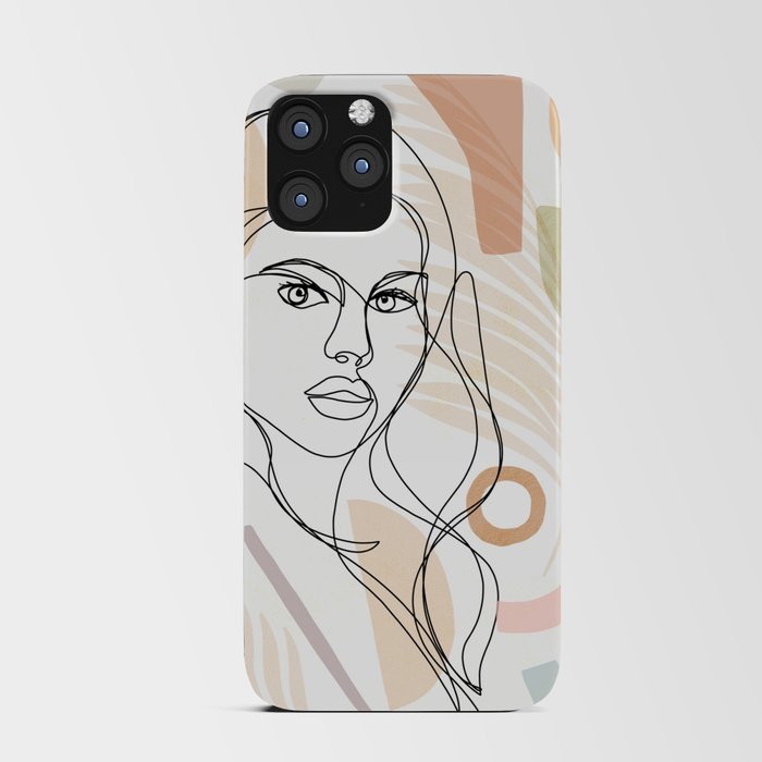 Fearless Girl Power line-art portrait 1. iPhone Card Case by