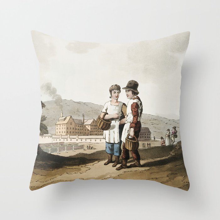 19th century in Yorkshire life Throw Pillow