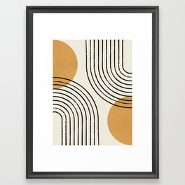 Sun Arch Double - Gold Framed Art Print | Aesthetic, Trendy, Abstract, Black, Retro, Rainbow, Graphicdesign, Arch, Modern, Industrial 