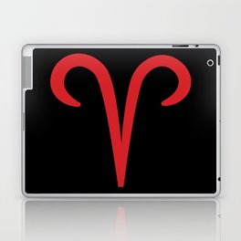Aries the Ram Zodiac Red on Black Laptop Skin