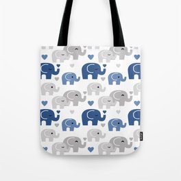 Navy Blue Elephant Baby Nursery Tote Bag