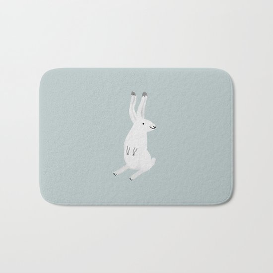 Happy Arctic Hare Bath Mat