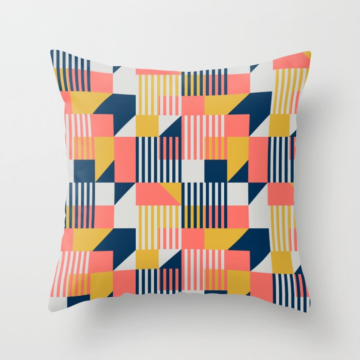 Bauhaus 100 years colorful pattern Throw Pillow