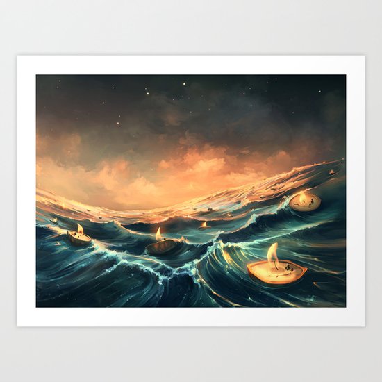 Refugees in a nutshell Art Print