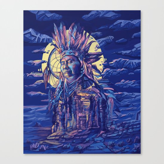 native american portrait 2 Canvas Print