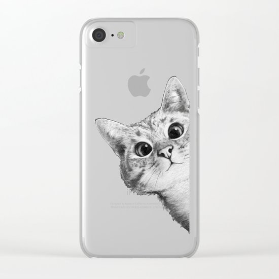 sneaky cat Clear iPhone Case