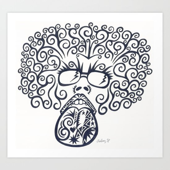 Bob Ross Lives Art Print