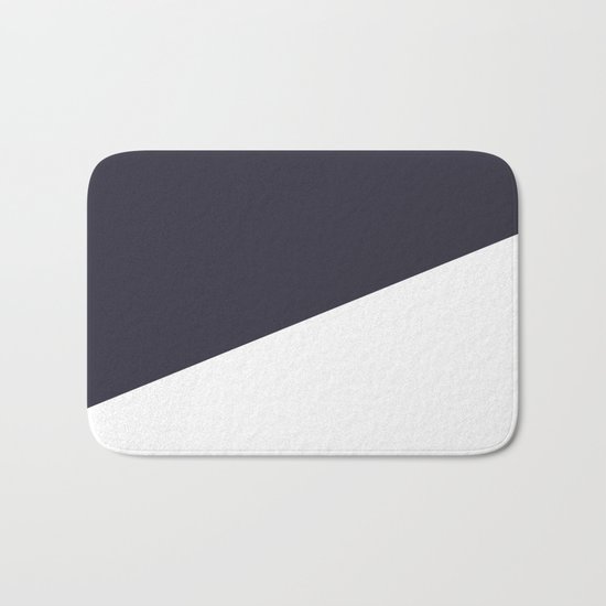 Urban Geometry Navy Blue + White Bath Mat