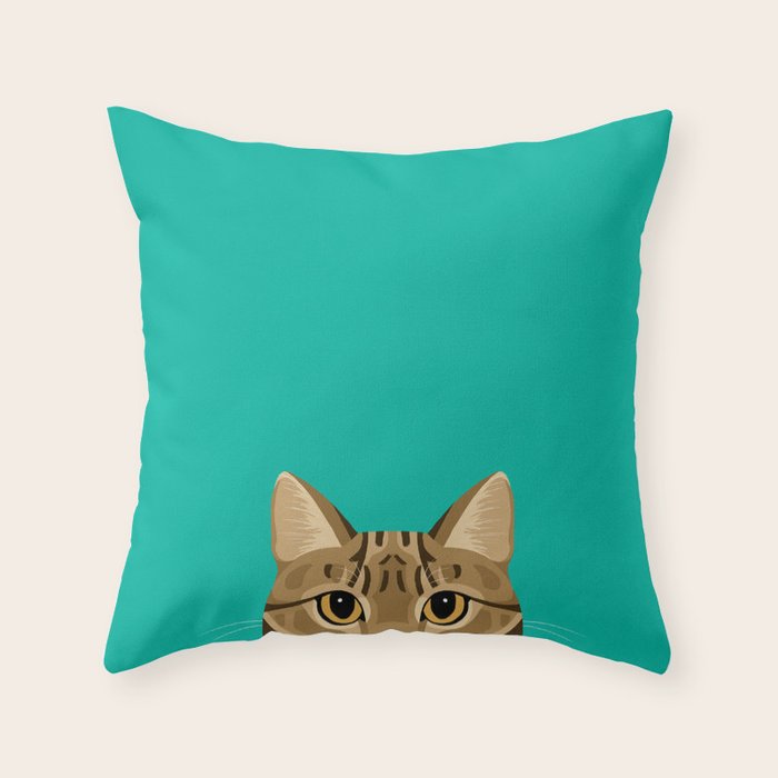 Tabby Cat Throw Pillow by Anne Was Here Society6