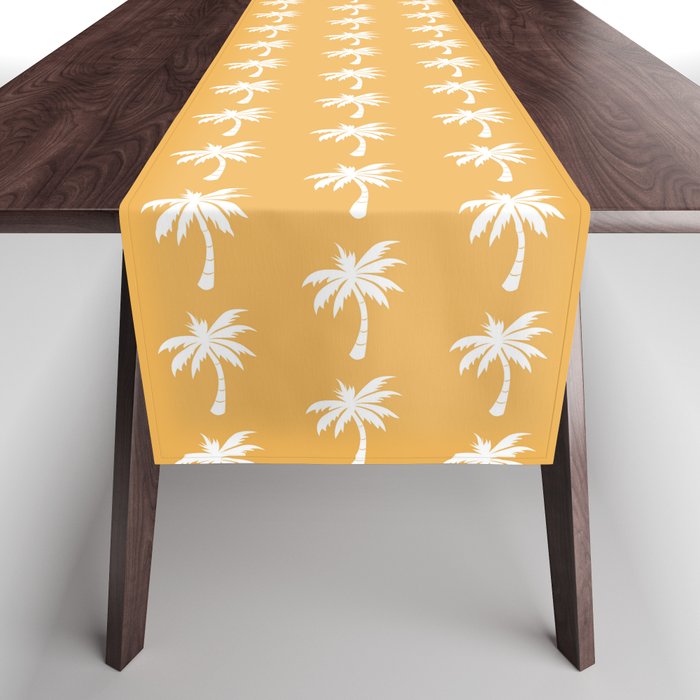 Palm tree pattern - yellow Table Runner