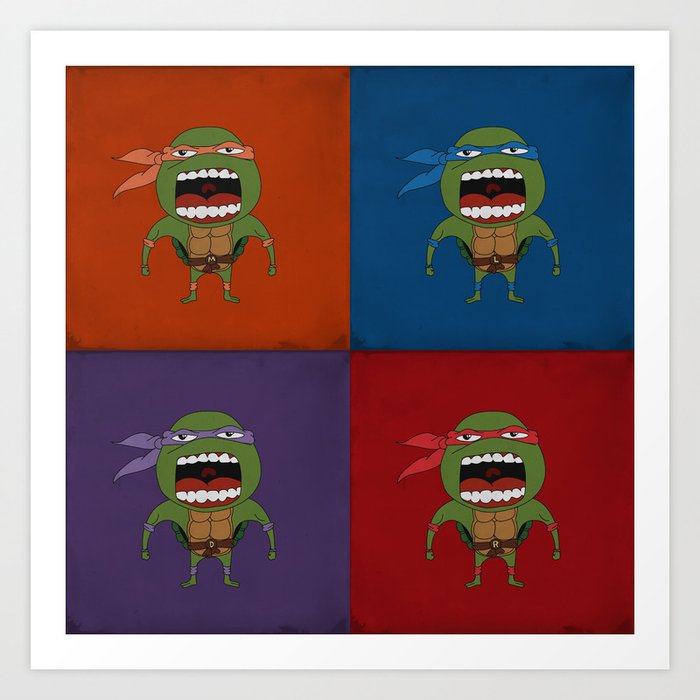 Screaming Turtles Art Print