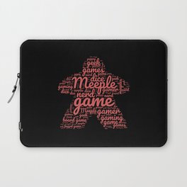 Red Meeple Board Game Geek Word Art Laptop Sleeve