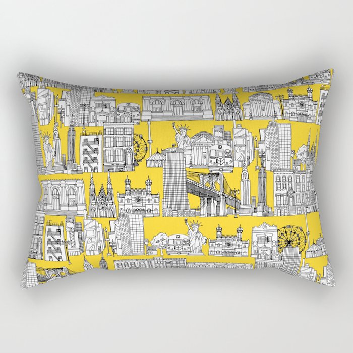 New York yellow Rectangular Pillow