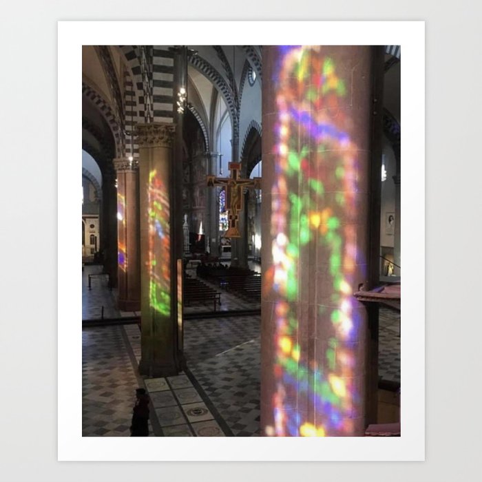 Standing Inside Stained Glass Light, Florence, Italy Art Print