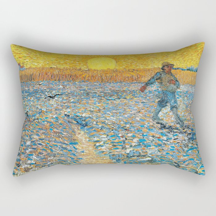 Vincent van Gogh "The Sower (Sower at Sunset)" Rectangular Pillow