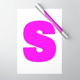 S (Magenta & White Letter) Wrapping Paper