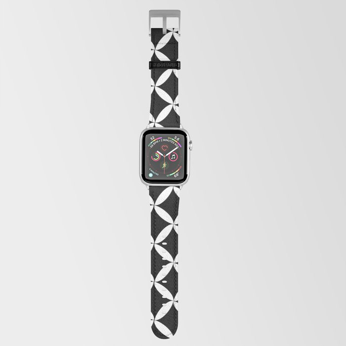 Modern white flower of life mid century geometric shapes 4 Apple Watch Band