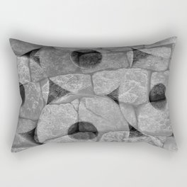 Rock and Roll Gray Scale Toilet Paper Rolls Overlaid with Rocks Rectangular Pillow