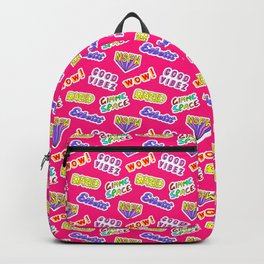 Good vibez / Red Backpack | Neon, Patch, Comicbook, Bubble, Pattern, Bright, Graphicdesign, Red, Comic, Goodvibes 