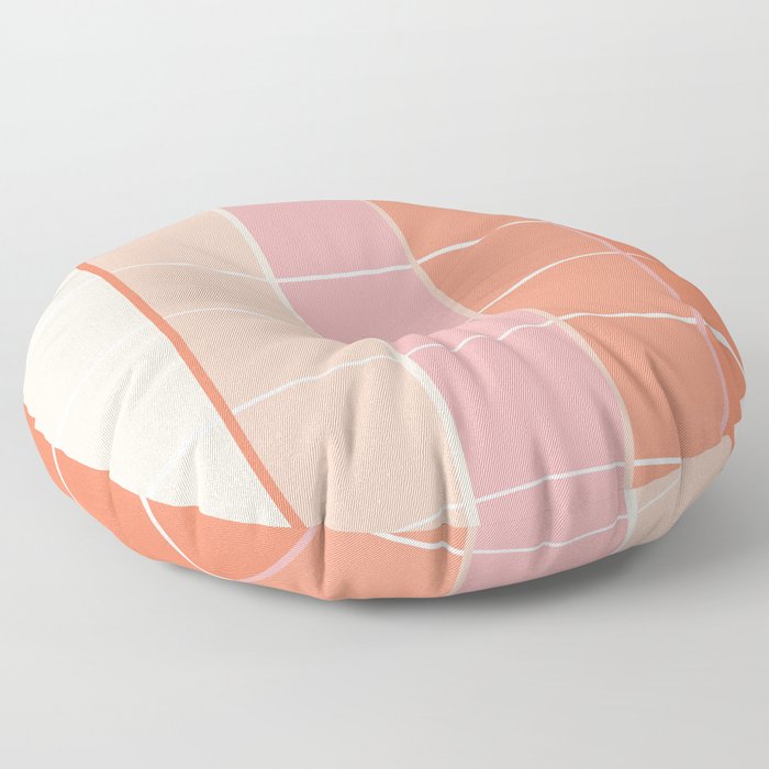 Peach + Gradient Grid Floor Pillow
