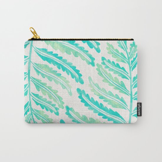Fern Leaf – Turquoise Palette Carry-All Pouch