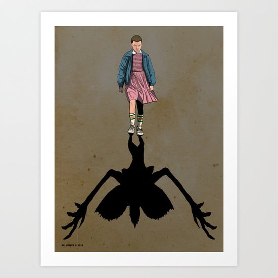 ELEVEN and the SHADOW OF THE DEMOGORGON - STRANGER THINGS Art Print