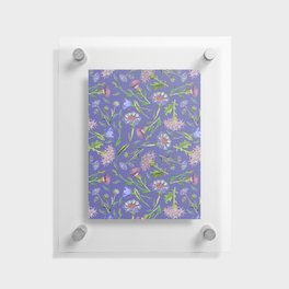 Cornflower, Thistle and Veri Peri Meadow floral pattern   Floating Acrylic Print